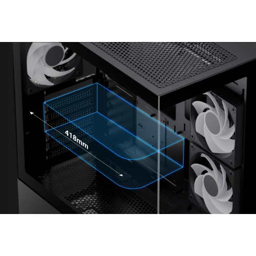 Корпус Aerocool P500D Digi-G-V1 Tempered Glass без БП (ACCM-PN07033.11) Black купить в Украине: Киев, Днепр, Харьков, Одесса  | Проверка совместимости, низкая цена, отзывы, характеристики от TELEMART фото