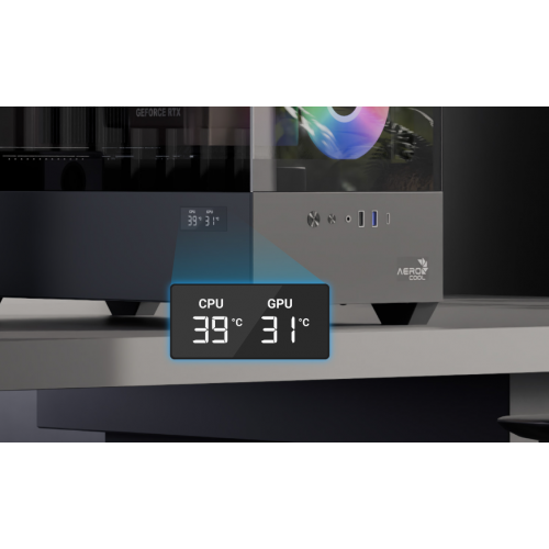 Корпус Aerocool P500D Digi-G-V1 Tempered Glass без БП (ACCM-PN07033.11) Black купить в Украине: Киев, Днепр, Харьков, Одесса  | Проверка совместимости, низкая цена, отзывы, характеристики от TELEMART фото