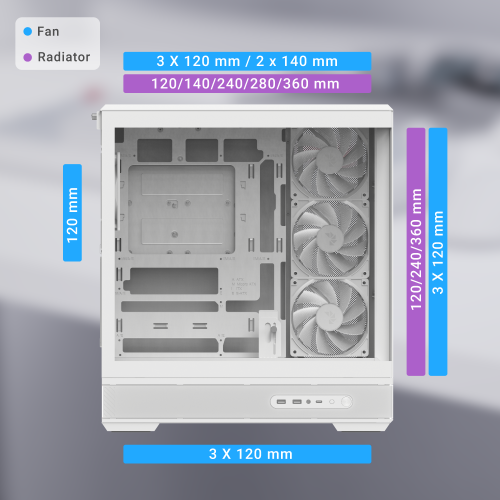 Корпус Aerocool P500B Digi-V1 Tempered Glass без БП (ACCM-PN09143.21) White купить в Украине: Киев, Днепр, Харьков, Одесса  | Проверка совместимости, низкая цена, отзывы, характеристики от TELEMART фото