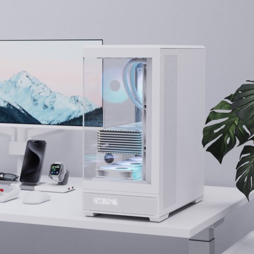 Корпус Aerocool P500B Digi-V1 Tempered Glass без БП (ACCM-PN09143.21) White купить в Украине: Киев, Днепр, Харьков, Одесса  | Проверка совместимости, низкая цена, отзывы, характеристики от TELEMART фото