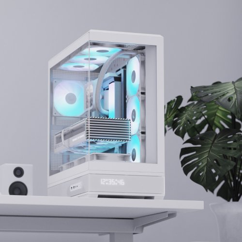 Корпус Aerocool P500B Digi-V1 Tempered Glass без БП (ACCM-PN09143.21) White купить в Украине: Киев, Днепр, Харьков, Одесса  | Проверка совместимости, низкая цена, отзывы, характеристики от TELEMART фото