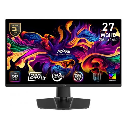 Уцінка монітор MSI 26.5" MAG 271QP QD-OLED X24 Black (Сліди використання, 831304) купити в Україні: Київ, Львів, Хмельницький, Тернопіль, Івано-Франківськ | Низька ціна, відгуки, характеристики від TELEMART фото
