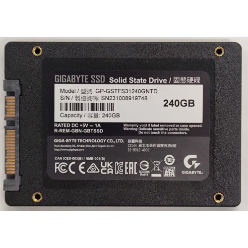 Ssd-диск Gigabyte V-NAND TLC 240GB 2.5" (GP-GSTFS31240GNTD) (Восстановлено продавцом, 831354) купить в Украине: Киев, Днепр, Харьков, Одесса  | Проверка совместимости, низкая цена, отзывы, характеристики от TELEMART фото