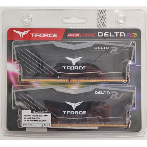 Озп Team DDR4 16GB (2x8GB) 3200Mhz T-Force Delta RGB (TF3D48G3200HC16CBK) (Відновлено продавцем, 831377) купити в Україні: Київ, Львів, Хмельницький, Тернопіль, Івано-Франківськ | Перевірка сумісності, низька ціна, відгуки, характеристики від TELEMART фото