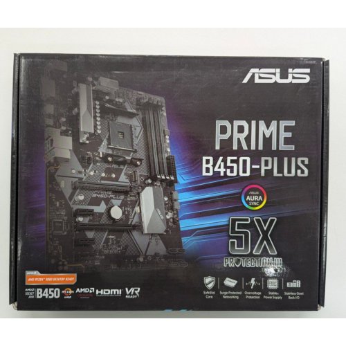 Материнська плата Asus PRIME B450-PLUS (sAM4, AMD B450) (Відновлено продавцем, 831384) купити в Україні: Київ, Львів, Хмельницький, Тернопіль, Івано-Франківськ | Перевірка сумісності, низька ціна, відгуки, характеристики від TELEMART фото