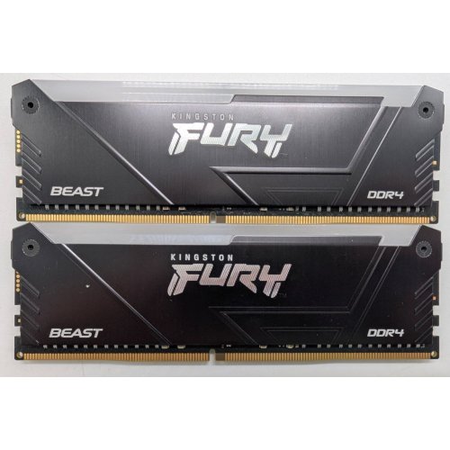 Озу Kingston DDR4 32GB (2x16GB) 3200Mhz FURY Beast RGB Black (KF432C16BB12AK2/32) (Восстановлено продавцом, 831386) купить в Украине: Киев, Днепр, Харьков, Одесса  | Проверка совместимости, низкая цена, отзывы, характеристики от TELEMART фото