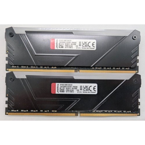 Озу Kingston DDR4 32GB (2x16GB) 3200Mhz FURY Beast RGB Black (KF432C16BB12AK2/32) (Восстановлено продавцом, 831386) купить в Украине: Киев, Днепр, Харьков, Одесса  | Проверка совместимости, низкая цена, отзывы, характеристики от TELEMART фото
