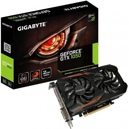 Видеокарта Gigabyte GeForce GTX 1050 OC 2048MB (GV-N1050OC-2GD) (Восстановлено продавцом, 831436) купить в Украине: Киев, Днепр, Харьков, Одесса  | Проверка совместимости, низкая цена, отзывы, характеристики от TELEMART фото