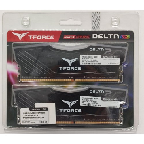 Озп Team DDR4 16GB (2x8GB) 3200Mhz T-Force Delta RGB (TF3D48G3200HC16CBK) (Відновлено продавцем, 831457) купити в Україні: Київ, Львів, Хмельницький, Тернопіль, Івано-Франківськ | Перевірка сумісності, низька ціна, відгуки, характеристики від TELEMART фото