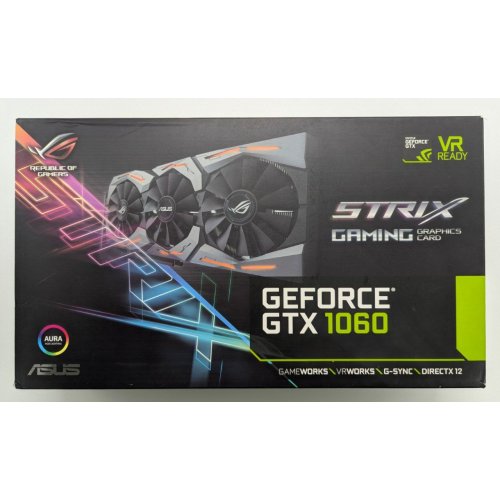 Видеокарта Asus ROG GeForce GTX 1060 STRIX 6144MB (STRIX-GTX1060-6G-GAMING) (Восстановлено продавцом, 831497) купить в Украине: Киев, Днепр, Харьков, Одесса  | Проверка совместимости, низкая цена, отзывы, характеристики от TELEMART фото