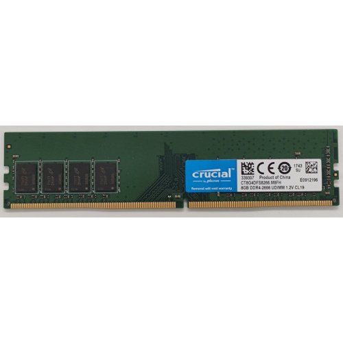 Озу Crucial DDR4 8GB 2666Mhz (CT8G4DFS8266) (Восстановлено продавцом, 831509) купить в Украине: Киев, Днепр, Харьков, Одесса  | Проверка совместимости, низкая цена, отзывы, характеристики от TELEMART фото