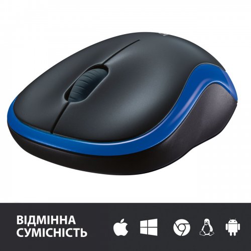 Купить Мышка Logitech M185 Wireless (910-002236) Blue - цена в Харькове, Киеве, Днепре, Одессе
в интернет-магазине Telemart фото
