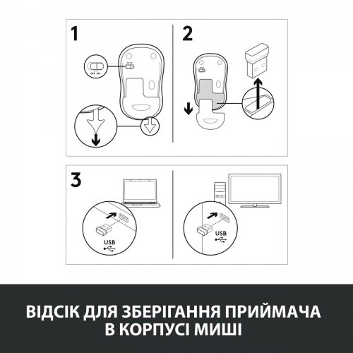 Купить Мышка Logitech M185 Wireless (910-002236) Blue - цена в Харькове, Киеве, Днепре, Одессе
в интернет-магазине Telemart фото