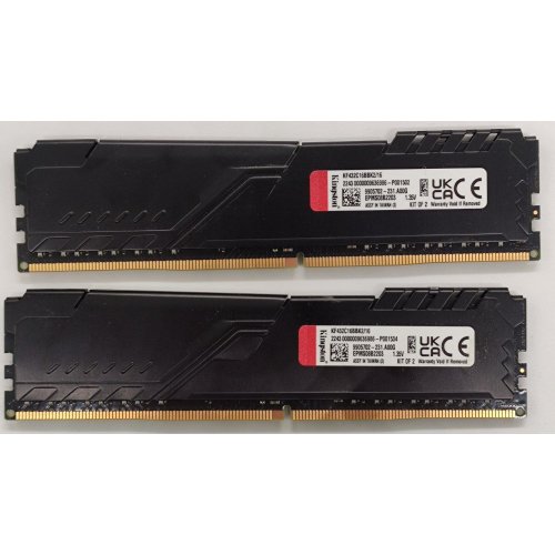Озу Kingston DDR4 16GB (2x8GB) 3200Mhz FURY Beast Black (KF432C16BBK2/16) (Восстановлено продавцом, 832133) купить в Украине: Киев, Днепр, Харьков, Одесса  | Проверка совместимости, низкая цена, отзывы, характеристики от TELEMART фото