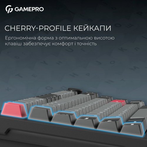 Клавиатура GamePro Asgard Yord MK266 Keychron Super Red Switch Wireless Black купить в Украине: Киев, Днепр, Харьков, Одесса  | Низкая цена, отзывы, характеристики от TELEMART фото