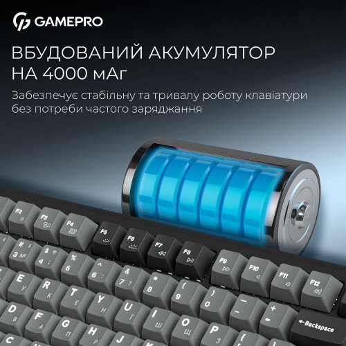 Клавиатура GamePro Asgard Yord MK266 Keychron Super Red Switch Wireless Black купить в Украине: Киев, Днепр, Харьков, Одесса  | Низкая цена, отзывы, характеристики от TELEMART фото