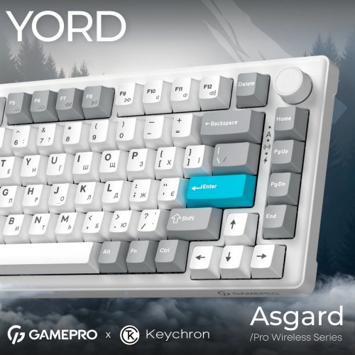 Клавиатура GamePro Asgard Yord MK266 Keychron Super Red Switch Wireless White купить в Украине: Киев, Днепр, Харьков, Одесса  | Низкая цена, отзывы, характеристики от TELEMART фото