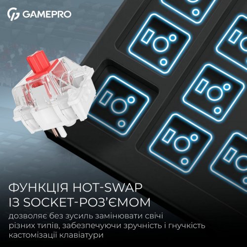 Клавіатура GamePro Asgard Ragnar MK285 Keychron Super Red Switch Wireless Black купити в Україні: Київ, Львів, Хмельницький, Тернопіль, Івано-Франківськ | Низька ціна, відгуки, характеристики від TELEMART фото