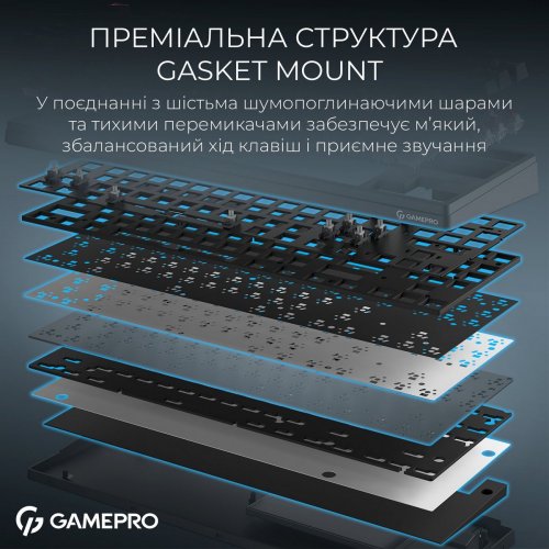 Клавіатура GamePro Asgard Ragnar MK285 Keychron Super Red Switch Wireless Black купити в Україні: Київ, Львів, Хмельницький, Тернопіль, Івано-Франківськ | Низька ціна, відгуки, характеристики від TELEMART фото