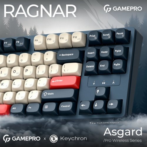 Клавіатура GamePro Asgard Ragnar MK285 Keychron Super Red Switch Wireless Blue купити в Україні: Київ, Львів, Хмельницький, Тернопіль, Івано-Франківськ | Низька ціна, відгуки, характеристики від TELEMART фото