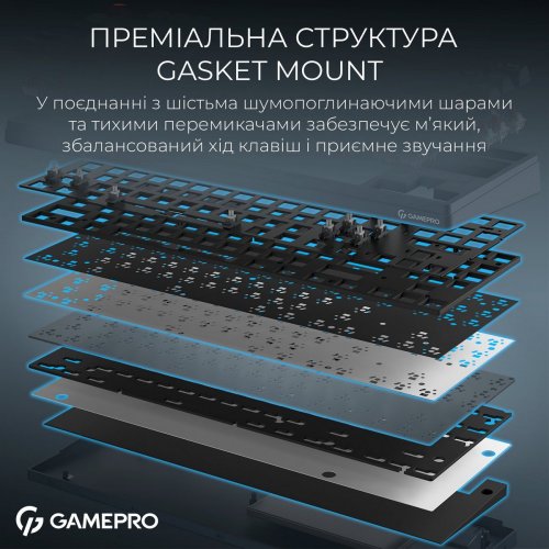 Клавіатура GamePro Asgard Ragnar MK285 Keychron Super Red Switch Wireless Blue купити в Україні: Київ, Львів, Хмельницький, Тернопіль, Івано-Франківськ | Низька ціна, відгуки, характеристики від TELEMART фото