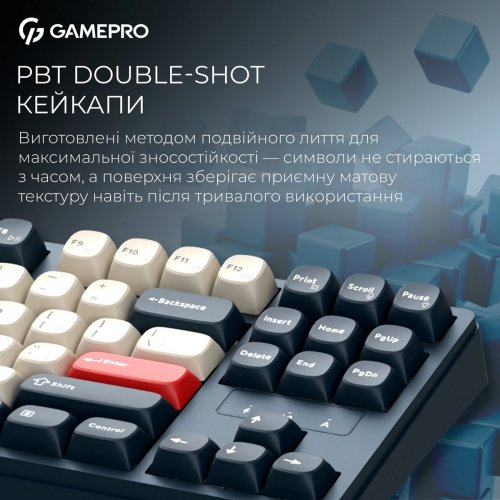 Клавіатура GamePro Asgard Ragnar MK285 Keychron Super Red Switch Wireless Blue купити в Україні: Київ, Львів, Хмельницький, Тернопіль, Івано-Франківськ | Низька ціна, відгуки, характеристики від TELEMART фото