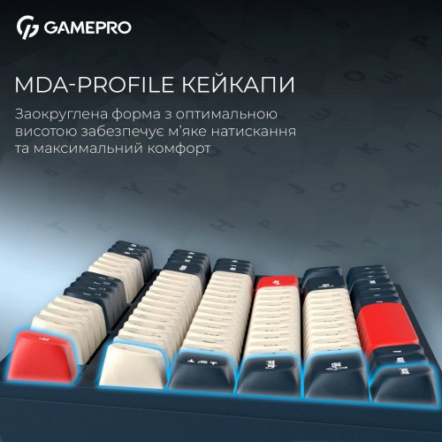 Клавіатура GamePro Asgard Ragnar MK285 Keychron Super Red Switch Wireless Blue купити в Україні: Київ, Львів, Хмельницький, Тернопіль, Івано-Франківськ | Низька ціна, відгуки, характеристики від TELEMART фото
