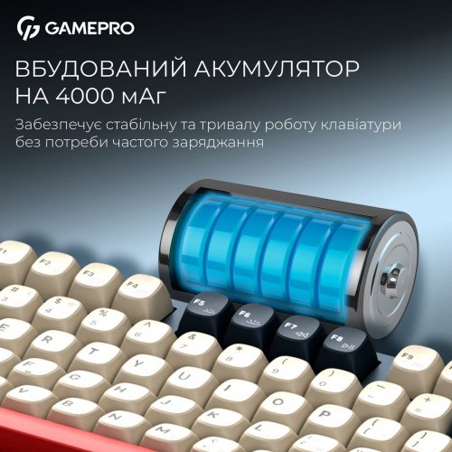 Клавіатура GamePro Asgard Ragnar MK285 Keychron Super Red Switch Wireless Blue купити в Україні: Київ, Львів, Хмельницький, Тернопіль, Івано-Франківськ | Низька ціна, відгуки, характеристики від TELEMART фото