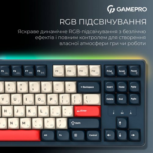 Клавіатура GamePro Asgard Ragnar MK285 Keychron Super Red Switch Wireless Blue купити в Україні: Київ, Львів, Хмельницький, Тернопіль, Івано-Франківськ | Низька ціна, відгуки, характеристики від TELEMART фото