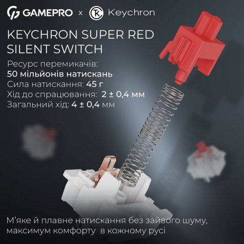 Клавіатура GamePro Asgard Drakkar MK305 Keychron Super Red Switch Wireless Black купити в Україні: Київ, Львів, Хмельницький, Тернопіль, Івано-Франківськ | Низька ціна, відгуки, характеристики від TELEMART фото