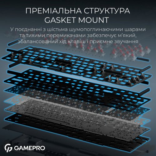 Клавіатура GamePro Asgard Drakkar MK305 Keychron Super Red Switch Wireless Black купити в Україні: Київ, Львів, Хмельницький, Тернопіль, Івано-Франківськ | Низька ціна, відгуки, характеристики від TELEMART фото