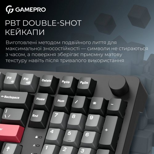 Клавіатура GamePro Asgard Drakkar MK305 Keychron Super Red Switch Wireless Black купити в Україні: Київ, Львів, Хмельницький, Тернопіль, Івано-Франківськ | Низька ціна, відгуки, характеристики від TELEMART фото