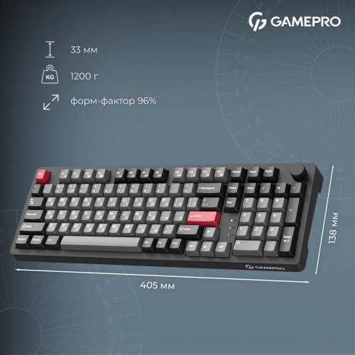 Клавіатура GamePro Asgard Drakkar MK305 Keychron Super Red Switch Wireless Black купити в Україні: Київ, Львів, Хмельницький, Тернопіль, Івано-Франківськ | Низька ціна, відгуки, характеристики від TELEMART фото