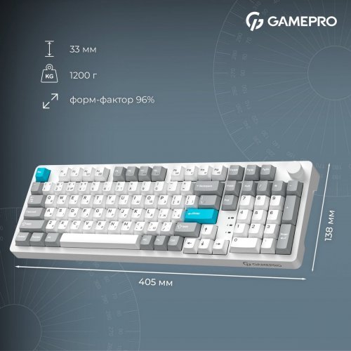 Клавіатура GamePro Asgard Drakkar MK305 Keychron Super Red Switch Wireless White купити в Україні: Київ, Львів, Хмельницький, Тернопіль, Івано-Франківськ | Низька ціна, відгуки, характеристики від TELEMART фото