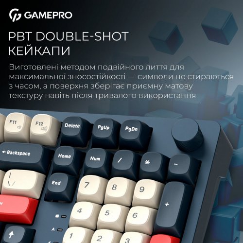 Клавіатура GamePro Asgard Drakkar MK305 Keychron Super Red Switch Wireless Blue купити в Україні: Київ, Львів, Хмельницький, Тернопіль, Івано-Франківськ | Низька ціна, відгуки, характеристики від TELEMART фото