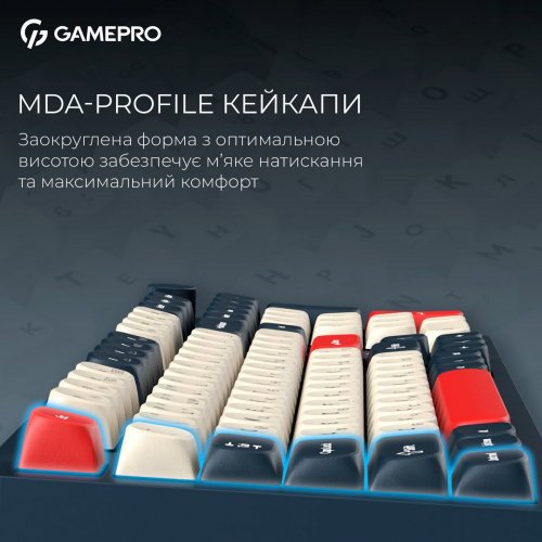 Клавіатура GamePro Asgard Drakkar MK305 Keychron Super Red Switch Wireless Blue купити в Україні: Київ, Львів, Хмельницький, Тернопіль, Івано-Франківськ | Низька ціна, відгуки, характеристики від TELEMART фото