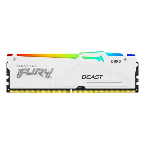 Уцінка озп Kingston DDR5 32GB 6400Mhz FURY Beast RGB White (KF564C32BWEA-32) (Розкрита упаковка, 832213) купити в Україні: Київ, Львів, Хмельницький, Тернопіль, Івано-Франківськ | Перевірка сумісності, низька ціна, відгуки, характеристики від TELEMART фото