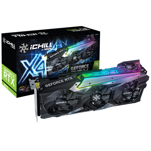 Відеокарта Inno3D GeForce RTX 3070 iCHILL X4 8192MB (C30704-08D6X-1710VA35) (Відновлено продавцем, 832244) купити в Україні: Київ, Львів, Хмельницький, Тернопіль, Івано-Франківськ | Перевірка сумісності, низька ціна, відгуки, характеристики від TELEMART фото