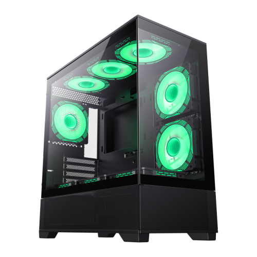 Корпус GAMEMAX Vista M Tempered Glass без БЖ Black (Стан нового, 832293) купити в Україні: Київ, Львів, Хмельницький, Тернопіль, Івано-Франківськ | Перевірка сумісності, низька ціна, відгуки, характеристики від TELEMART фото