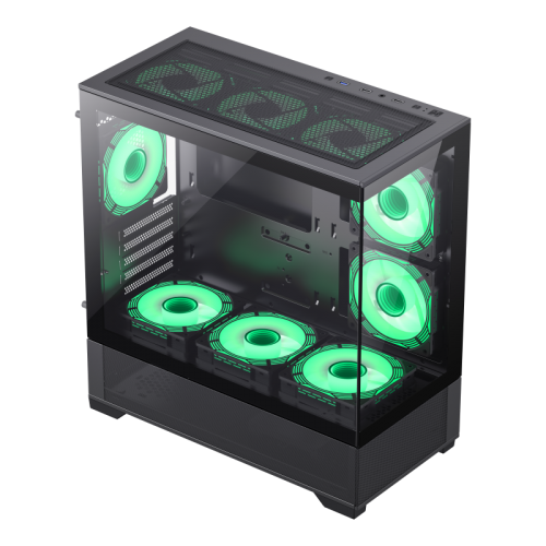 Корпус GAMEMAX Vista M Tempered Glass без БЖ Black (Стан нового, 832293) купити в Україні: Київ, Львів, Хмельницький, Тернопіль, Івано-Франківськ | Перевірка сумісності, низька ціна, відгуки, характеристики від TELEMART фото