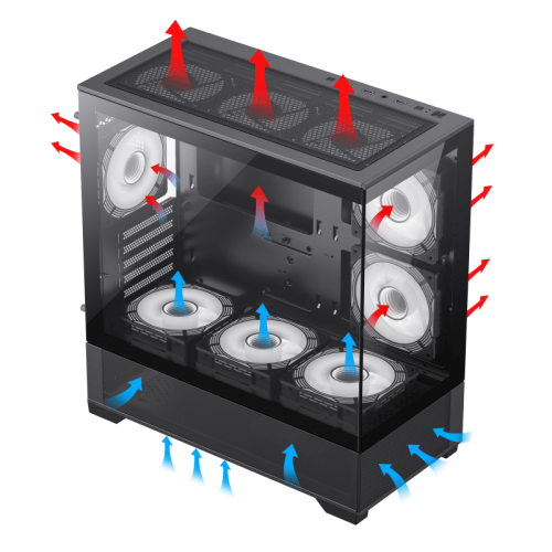 Корпус GAMEMAX Vista M Tempered Glass без БЖ Black (Стан нового, 832293) купити в Україні: Київ, Львів, Хмельницький, Тернопіль, Івано-Франківськ | Перевірка сумісності, низька ціна, відгуки, характеристики від TELEMART фото