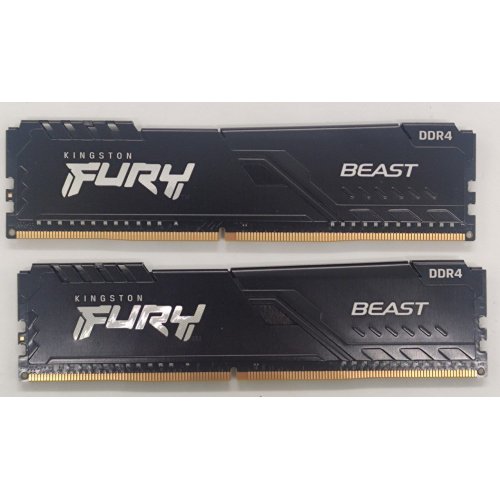 Озу Kingston DDR4 32GB (2x16GB) 3200Mhz FURY Beast Black (KF432C16BBK2/32) (Восстановлено продавцом, 832307) купить в Украине: Киев, Днепр, Харьков, Одесса  | Проверка совместимости, низкая цена, отзывы, характеристики от TELEMART фото