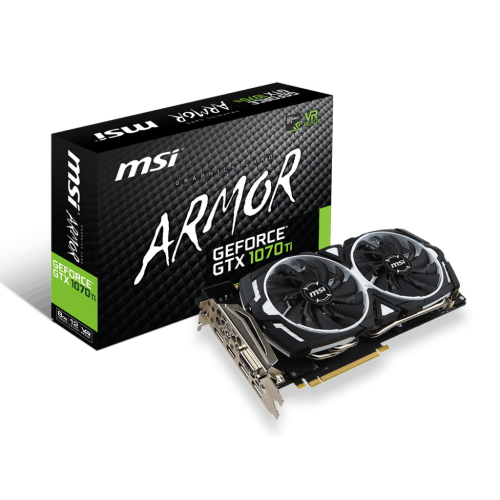 Відеокарта MSI GeForce GTX 1070 TI ARMOR 8192MB (GTX 1070 Ti ARMOR 8G) (Відновлено продавцем, 832352) купити в Україні: Київ, Львів, Хмельницький, Тернопіль, Івано-Франківськ | Перевірка сумісності, низька ціна, відгуки, характеристики від TELEMART фото