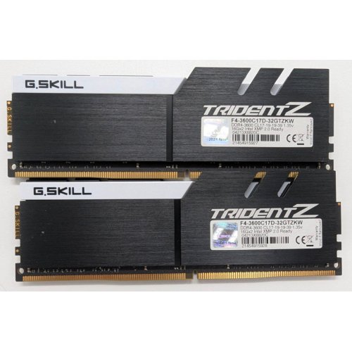 Озп G.Skill DDR4 32GB (2x16GB) 3600Mhz Trident Z (F4-3600C17D-32GTZKW) Black/White (Відновлено продавцем, 832589) купити в Україні: Київ, Львів, Хмельницький, Тернопіль, Івано-Франківськ | Перевірка сумісності, низька ціна, відгуки, характеристики від TELEMART фото