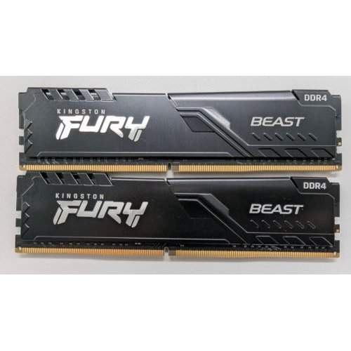 Озп Kingston DDR4 32GB (2x16GB) 3600Mhz FURY Beast Black (KF436C18BBK2/32) (Відновлено продавцем, 832590) купити в Україні: Київ, Львів, Хмельницький, Тернопіль, Івано-Франківськ | Перевірка сумісності, низька ціна, відгуки, характеристики від TELEMART фото