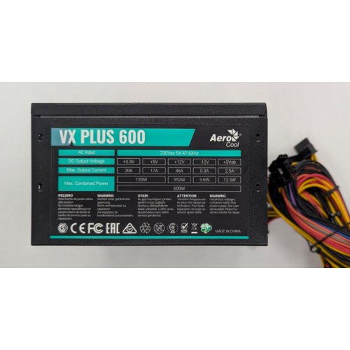 Блок живлення Aerocool VX Plus 600W (ACPN-VS60NEY.11) (Відновлено продавцем, 832634) купити в Україні: Київ, Львів, Хмельницький, Тернопіль, Івано-Франківськ | Перевірка сумісності, низька ціна, відгуки, характеристики від TELEMART фото