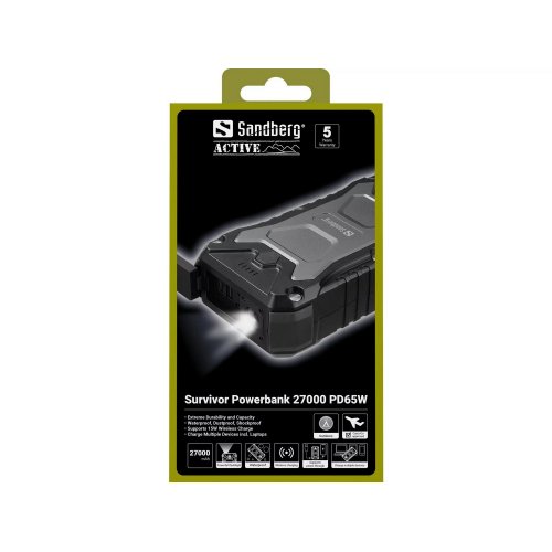 Powerbank Sandberg Survivor 27000mAh 65W (420-99) купить в Украине: Киев, Днепр, Харьков, Одесса  | Низкая цена, отзывы, характеристики от TELEMART фото