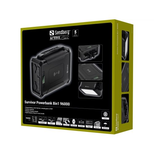 Powerbank Sandberg Survivor 96000mAh 60W (420-78) купить в Украине: Киев, Днепр, Харьков, Одесса  | Низкая цена, отзывы, характеристики от TELEMART фото