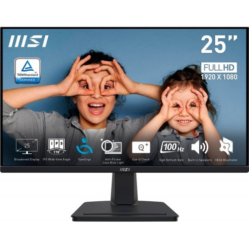 Уцінка монітор MSI 24.5" PRO MP251 Black (Пошкоджено пакування, 832686) купити в Україні: Київ, Львів, Хмельницький, Тернопіль, Івано-Франківськ | Низька ціна, відгуки, характеристики від TELEMART фото