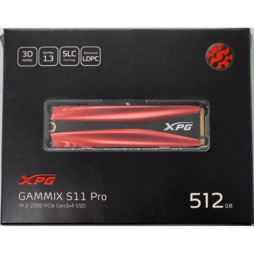Ssd-диск ADATA XPG GAMMIX S11 Pro 3D NAND TLC 512GB M.2 (2280 PCI-E) NVMe 1.3 (AGAMMIXS11P-512GT-C) (Восстановлено продавцом, 832783) купить в Украине: Киев, Днепр, Харьков, Одесса  | Проверка совместимости, низкая цена, отзывы, характеристики от TELEMART фото